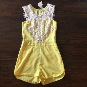 Tea & Cup Yellow Romper